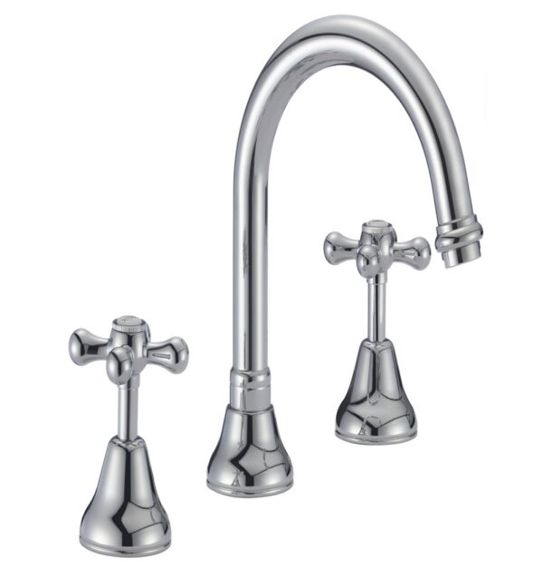 Euroware New Century faucet design for vanity is a double lever mixer that is ideal for sinks of different functions. Quality finish and unique designs for rooms that need enhancement.